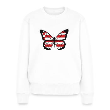 Bremen Flagge Bremer Fahne - Frauen Premium Bio Pullover - Weiß - Vorne - Julia (174cm)