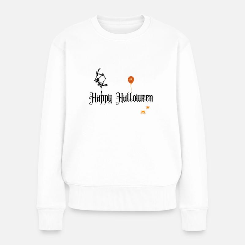Happy Halloween | Skelett - Frauen Premium Bio Pullover - Weiß