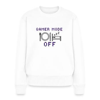 Mode joueur Désactivé | T-Shirt Design Gamer - Pull Premium bio Femme - blanc - Devant - Julia (174cm)