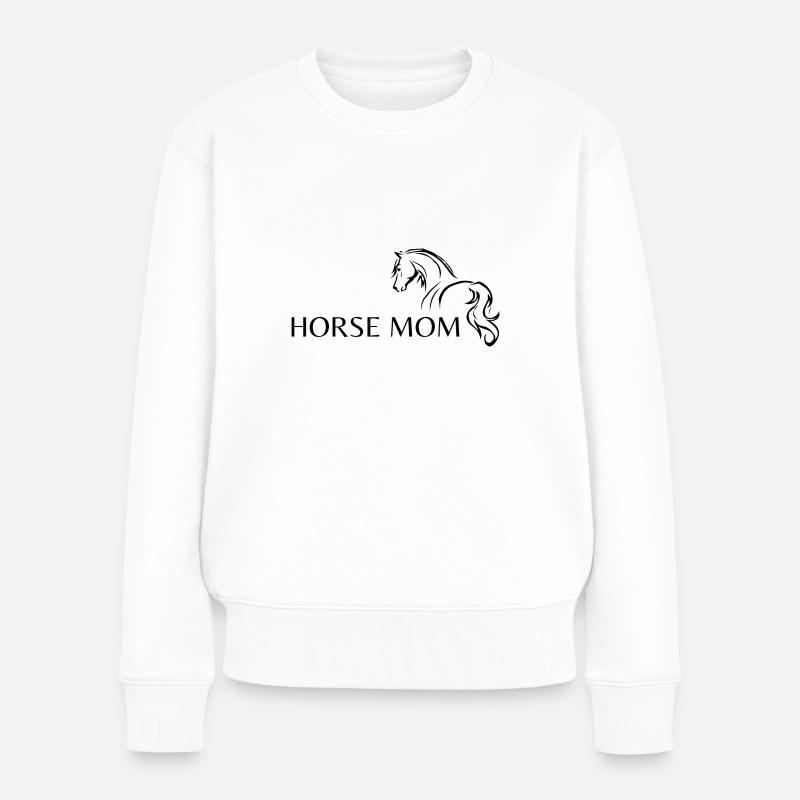 CHEVAL MOM texte noir 2 - Pull Premium bio Femme - blanc