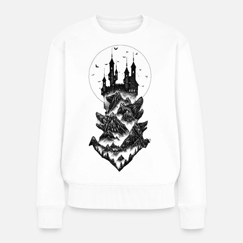 Schloss Dracula - schwarz - Frauen Premium Bio Pullover - Weiß