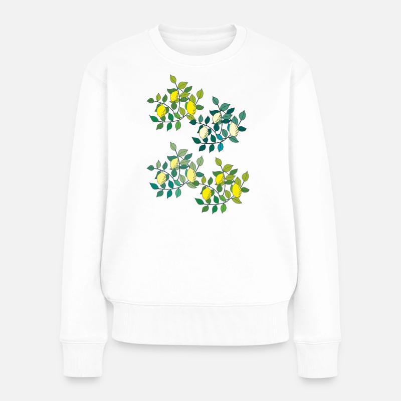 zitronen 4fach - Frauen Premium Bio Pullover - Weiß