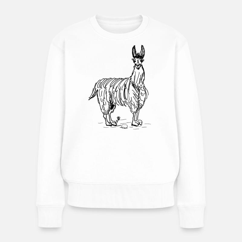 lama - Pull Premium bio Femme - blanc