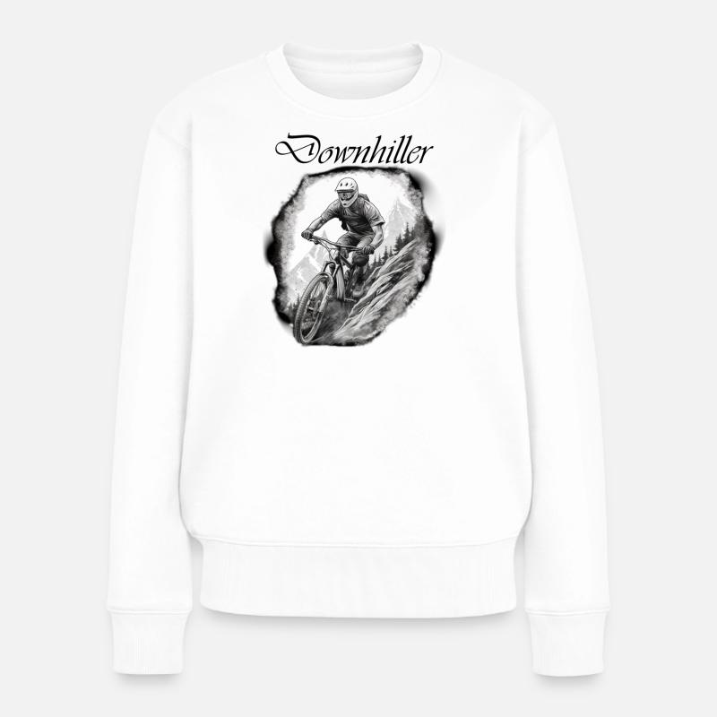 Downhiller - Frauen Premium Bio Pullover - Weiß