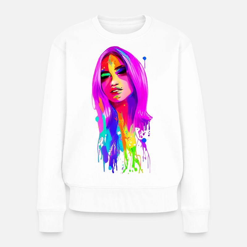 Lady 70's rétro - Pull Premium bio Femme - blanc