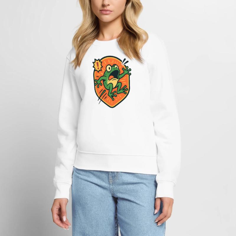 Panic Frog badge Women's Premium Organic Jumper