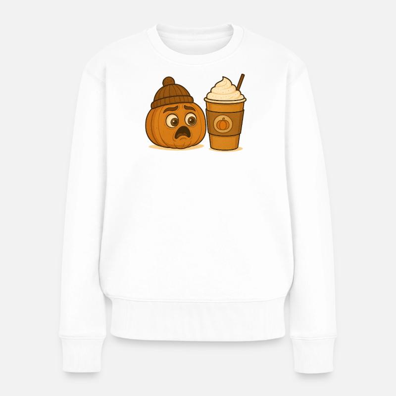 Freddie Pumpkin 2 - Frauen Premium Bio Pullover - Weiß
