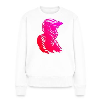 Motocross Liebe zum Anziehen - Frauen Premium Bio Pullover - Weiß - Vorne - Julia (174cm)