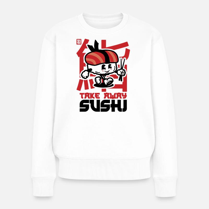 take away sushi - Frauen Premium Bio Pullover - Weiß