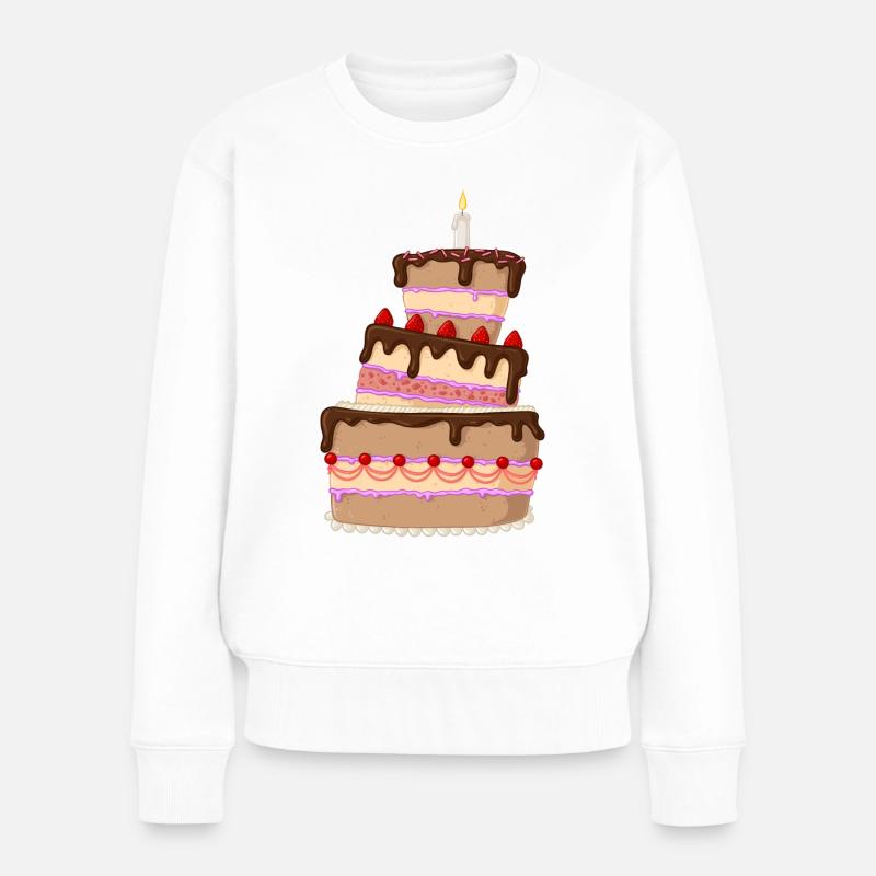 Leckere Comic Torte - Frauen Premium Bio Pullover - Weiß
