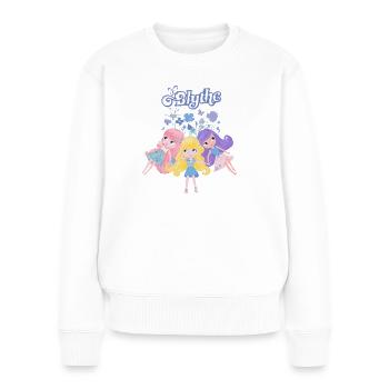 Blythe Puppen Auf Blumenwiese - Frauen Premium Bio Pullover - Weiß - Vorne - Julia (174cm)