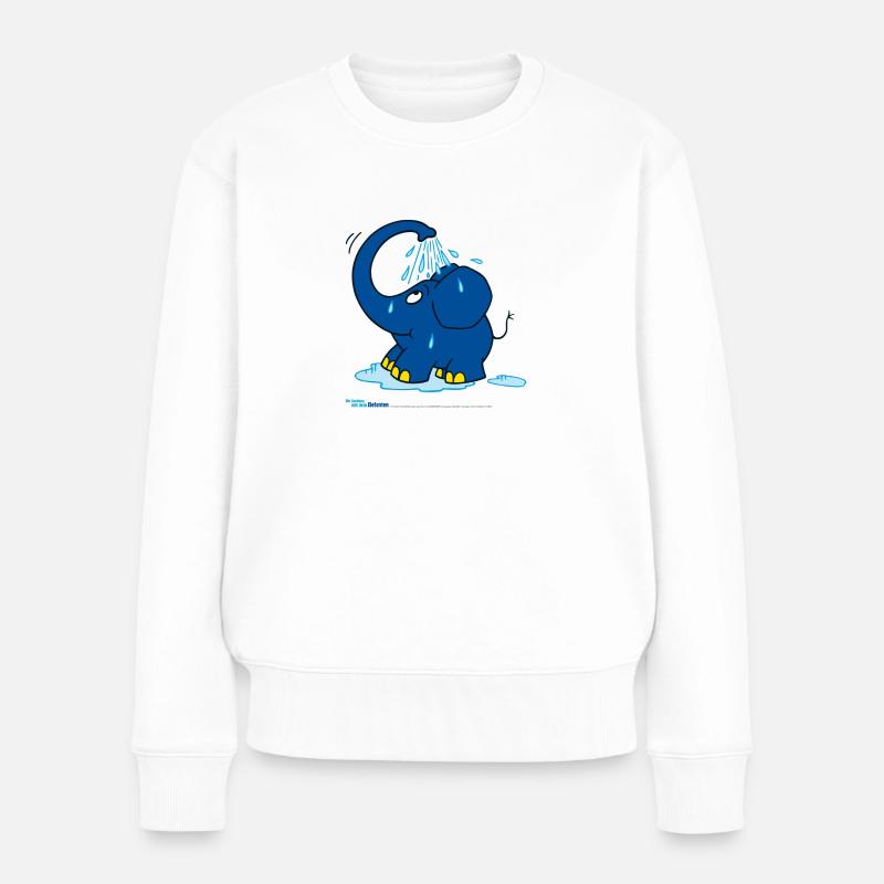 Les douches d’éléphants avec une trompe - Pull Premium bio Femme - blanc