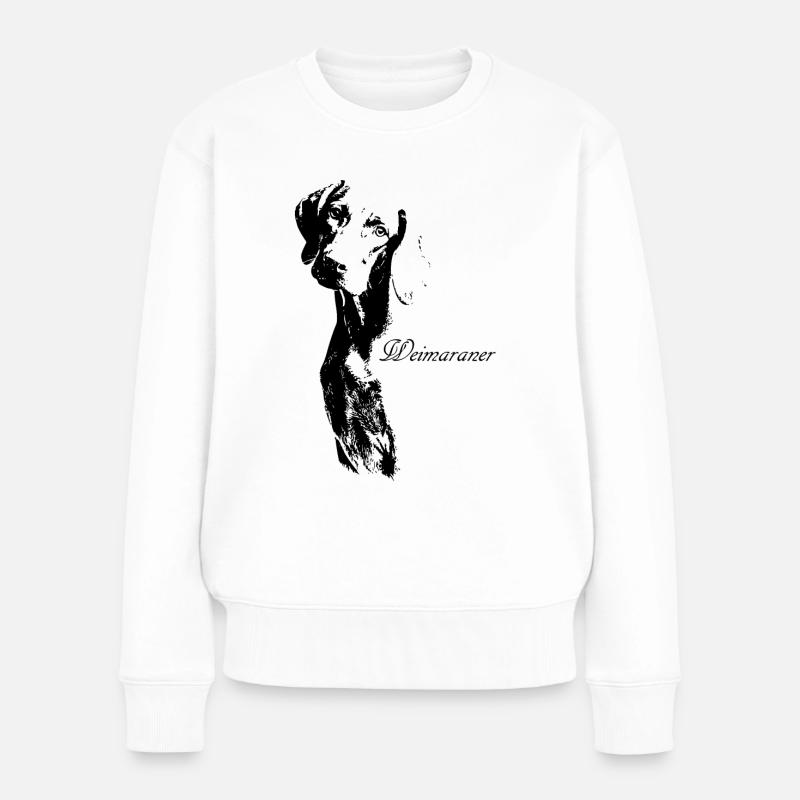 Weimaraner - Frauen Premium Bio Pullover - Weiß