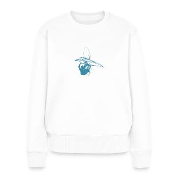 Windsurf - Frauen Premium Bio Pullover - Weiß - Vorne - Julia (174cm)