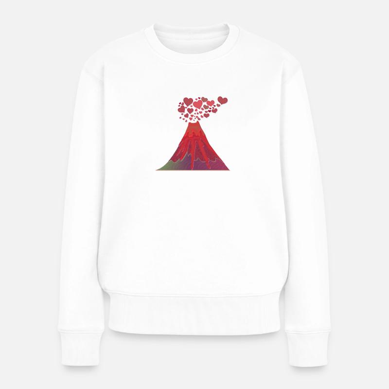 Volcan, éruption volcanique - Pull Premium bio Femme - blanc