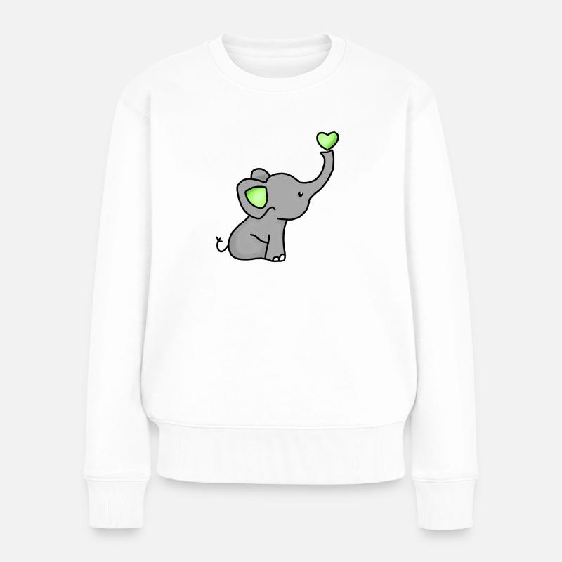 Baby Elefant - Frauen Premium Bio Pullover - Weiß