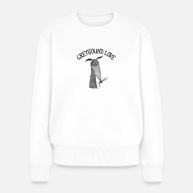 Greyhound Love schwarzer Greyhound - Frauen Premium Bio Pullover - Weiß