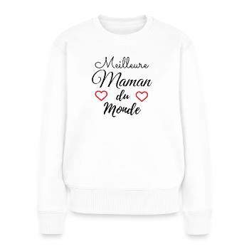 Meilleure maman du monde - Pull Premium bio Femme - blanc - Devant - Julia (174cm)