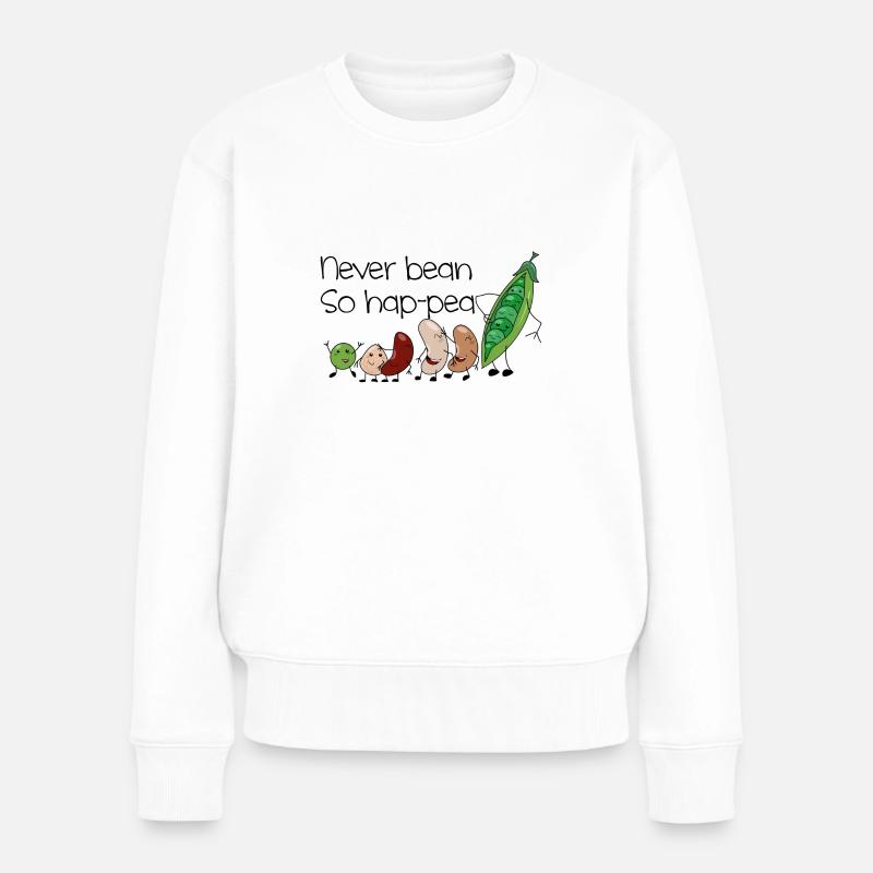 bean happy - Frauen Premium Bio Pullover - Weiß