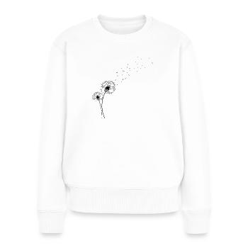 Pusteblume pflanze dandelion plant - Frauen Premium Bio Pullover - Weiß - Vorne - Julia (174cm)