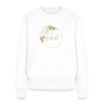 Couronne de fleurs Team Bride personnalisable 1 - Pull Premium bio Femme - blanc - Devant - Julia (174cm)