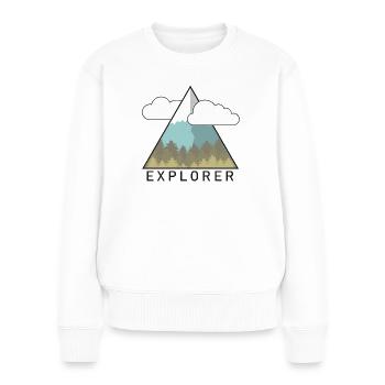 EXPLORER - Women's Premium Organic Jumper - white - Front - Julia (174cm)