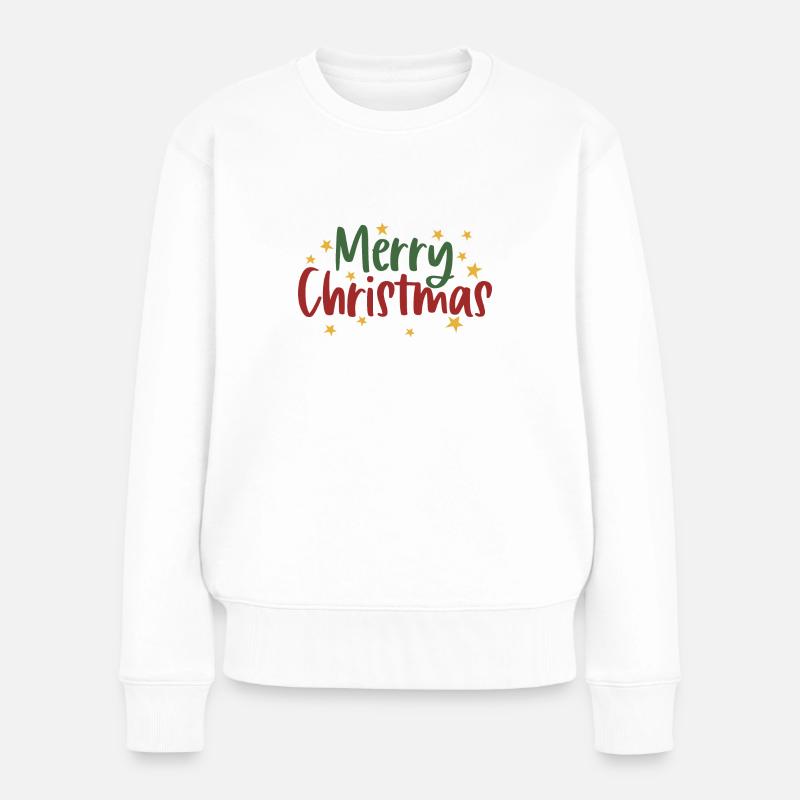 Merry Christmas 3 - Frauen Premium Bio Pullover - Weiß