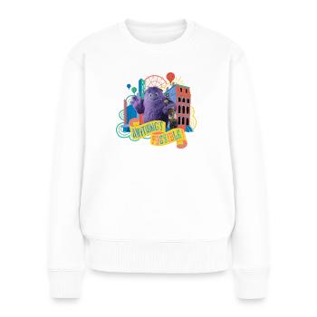 IF: Lewis, Blue, Blossom - Frauen Premium Bio Pullover - Weiß - Vorne - Julia (174cm)