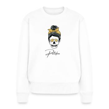 #Putzfee Putzfrau putzen Hausfrau Totenkopf - Frauen Premium Bio Pullover - Weiß - Vorne - Julia (174cm)