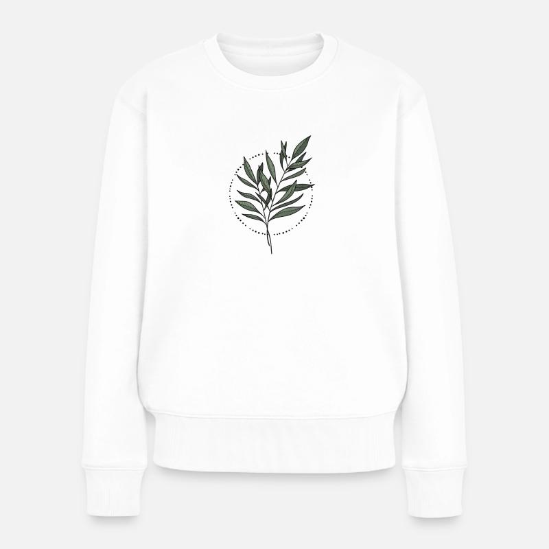 Feuilles Conception mandala - Pull Premium bio Femme - blanc