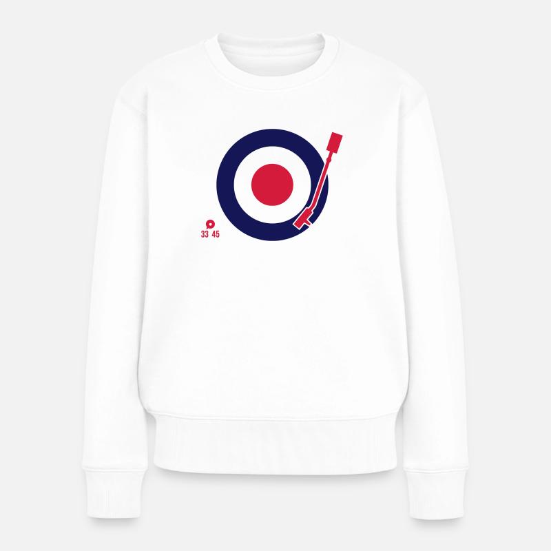 Vinyl Mod Sign - Frauen Premium Bio Pullover - Weiß
