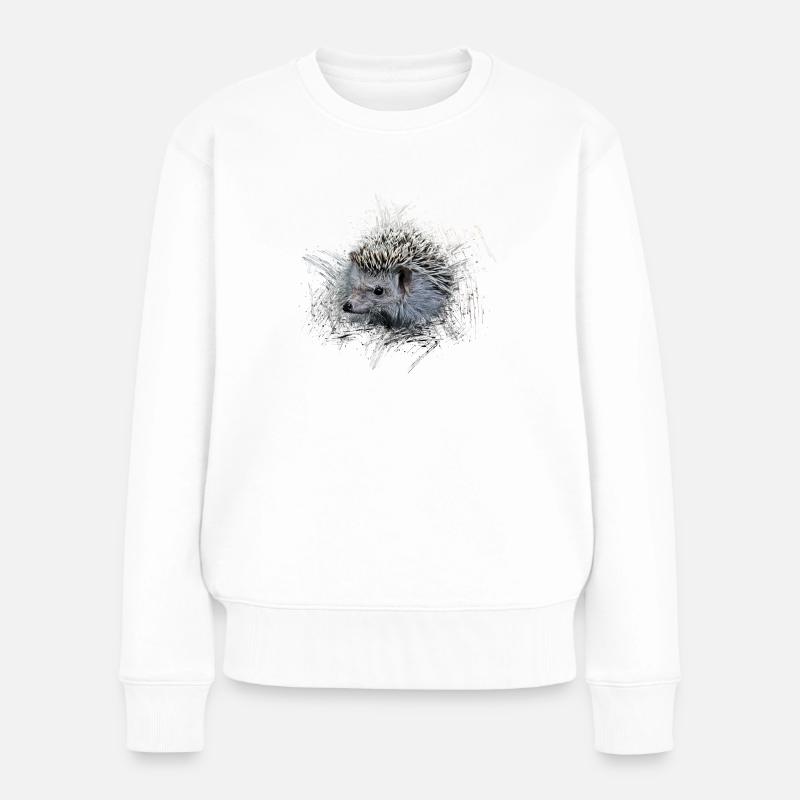 Igel - Frauen Premium Bio Pullover - Weiß