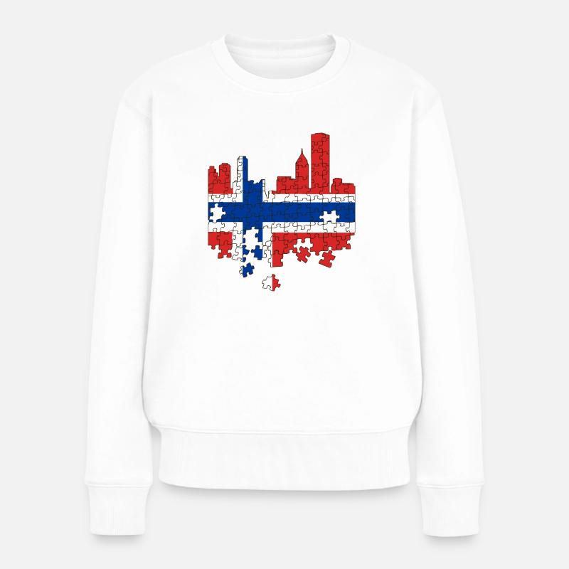 Norvège Drapeau de la Scandinavie Drapeau norvégien - Pull Premium bio Femme - blanc