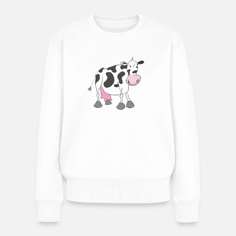 kuh - Frauen Premium Bio Pullover - Weiß