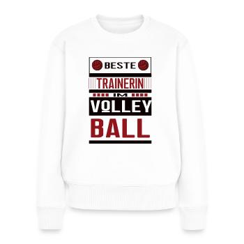 Volleyball Trainerin Beste Volleyballtrainerin - Frauen Premium Bio Pullover - Weiß - Vorne - Julia (174cm)
