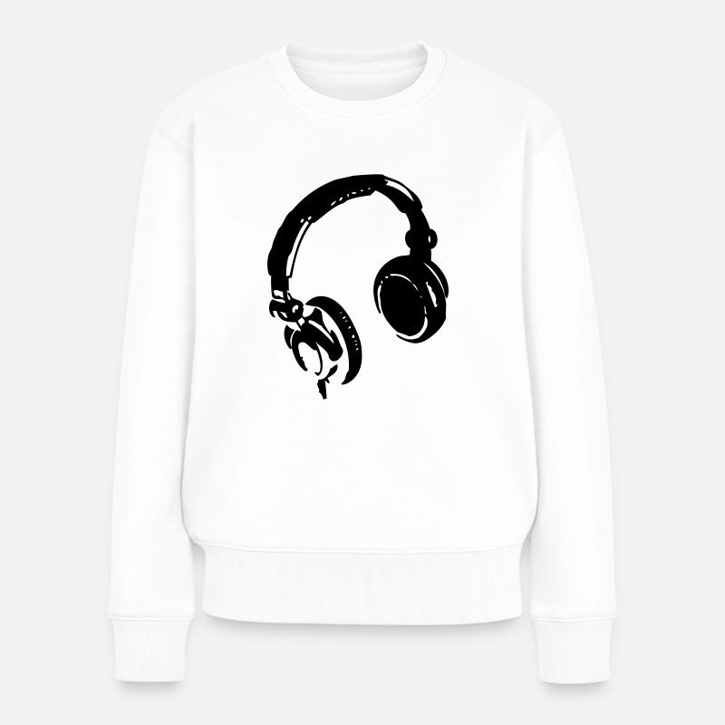 Kopfhörer - Frauen Premium Bio Pullover - Weiß
