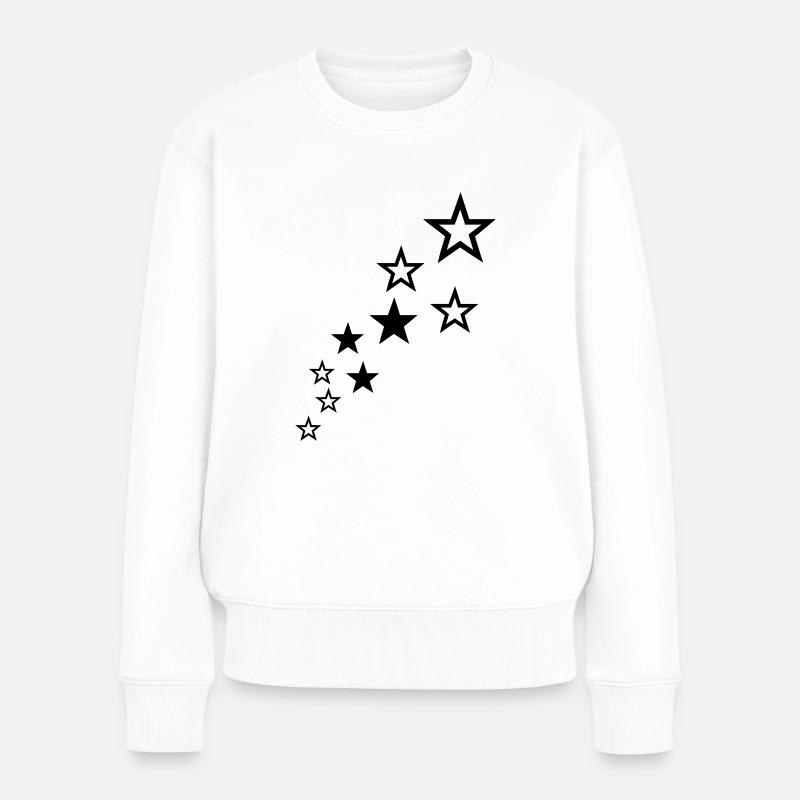 sterne - Frauen Premium Bio Pullover - Weiß
