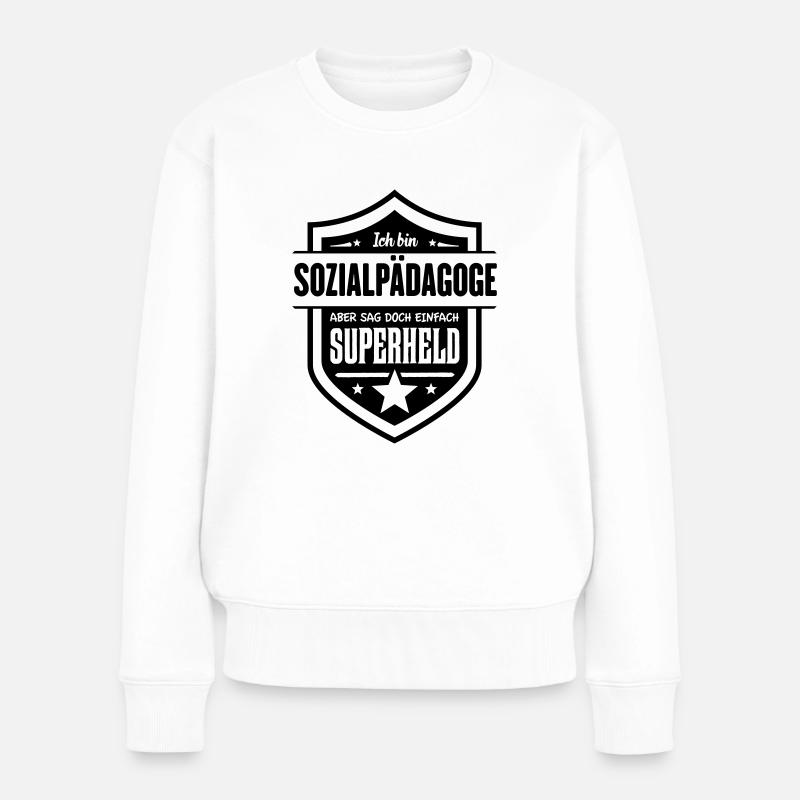 Super Sozialpädagoge - Frauen Premium Bio Pullover - Weiß