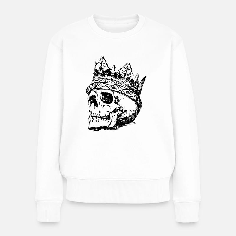 Skull - Frauen Premium Bio Pullover - Weiß