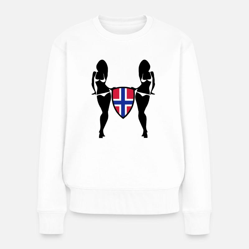 norwegen - Frauen Premium Bio Pullover - Weiß