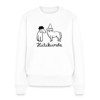 Hütehunde Hunde mit Hut - Frauen Premium Bio Pullover - Weiß - Vorne - Julia (174cm)