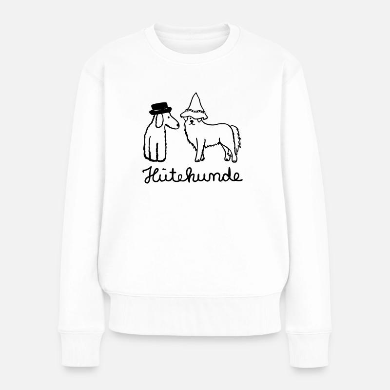 Hütehunde Hunde mit Hut - Frauen Premium Bio Pullover - Weiß