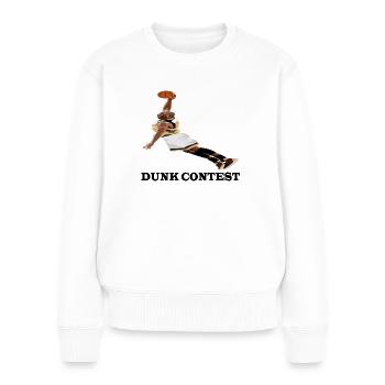 Print "Basketball" - Frauen Premium Bio Pullover - Weiß - Vorne - Julia (174cm)