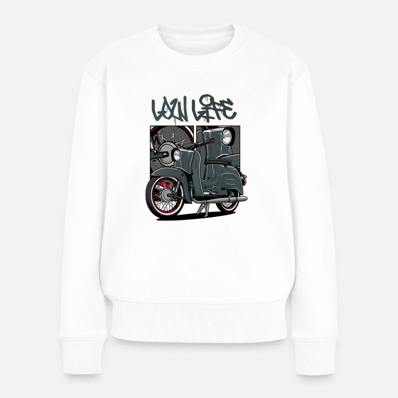 Schwalbe (grau / LowLife) // Illustration - Frauen Premium Bio Pullover - Weiß