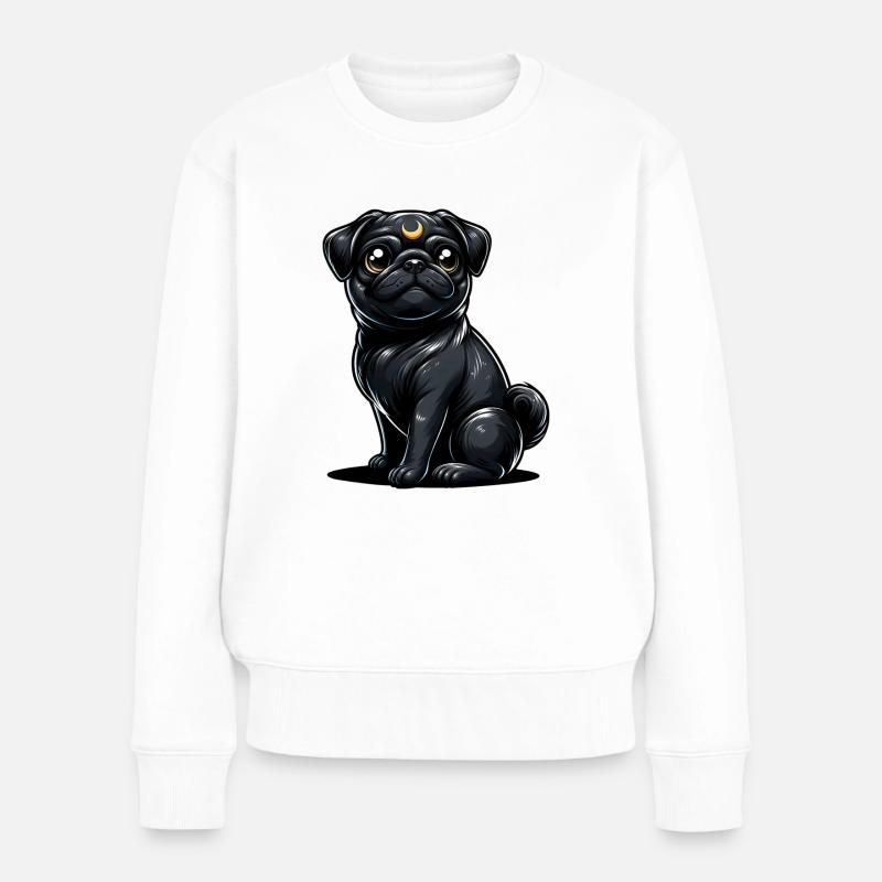 Mondwächter Mops - Frauen Premium Bio Pullover - Weiß