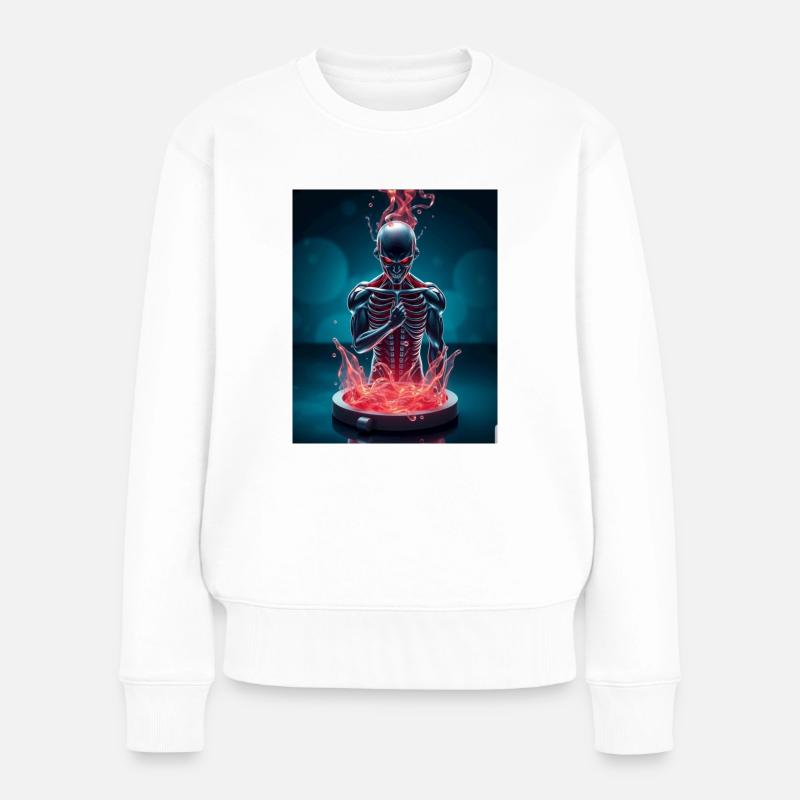 Devil - Women's Premium Organic Jumper - white