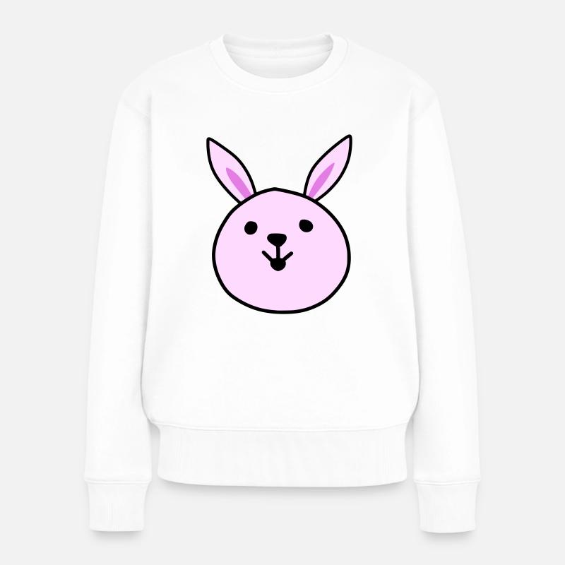 Cute pink rabbit - Frauen Premium Bio Pullover - Weiß