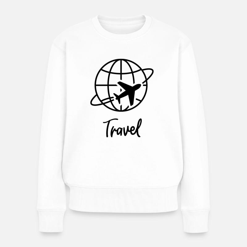 Travel the world - Frauen Premium Bio Pullover - Weiß