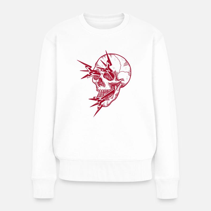 Skull flash red - Pull Premium bio Femme - blanc