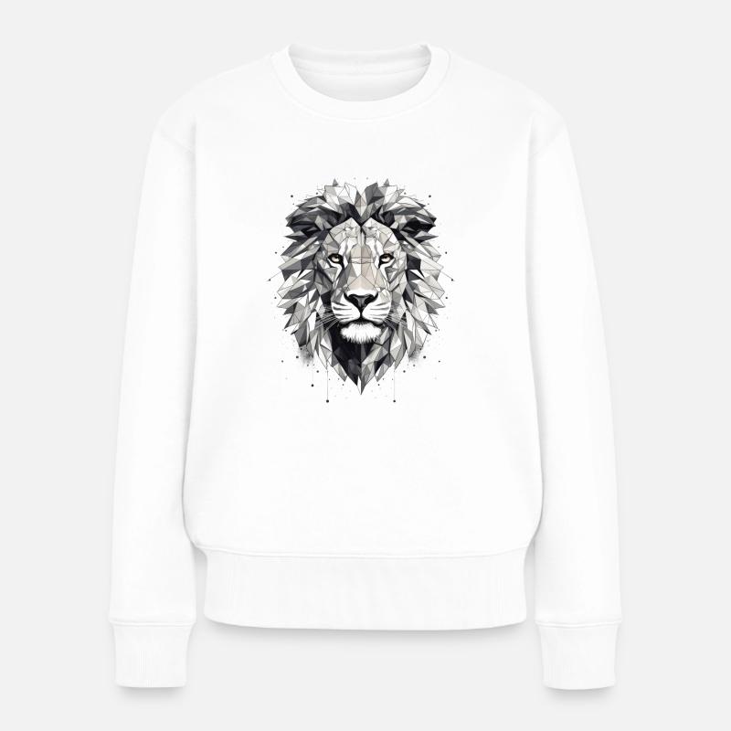 Löwe Geometrisch - Frauen Premium Bio Pullover - Weiß